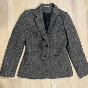 Vintage Wool Herringbone Blazer
